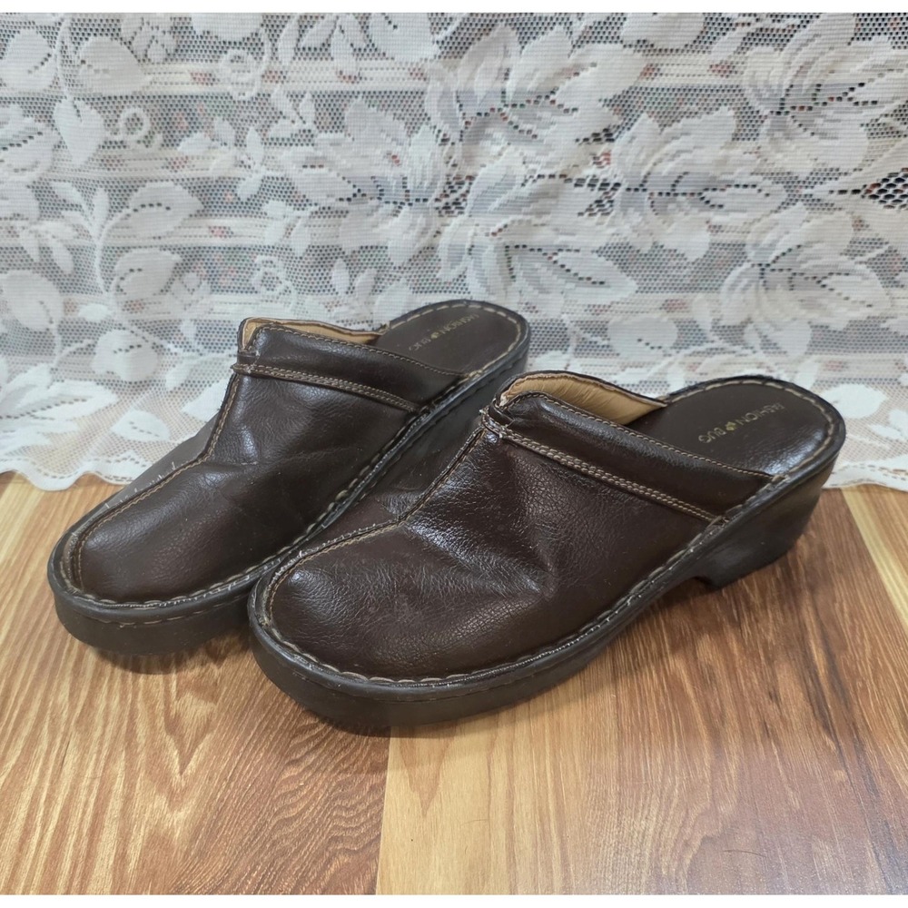 Y2k Brown Clogs Fashion Bug Shoes Womens Size 9 Platform Slip On Mules 90s Boho